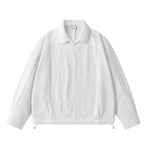 Unisex Lightweight Overshirt Jacket with Concealed Front, Shirt Collar and Drawstring Hem Fashion Glam