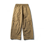 Men's Loose Cargo Pants with Elastic Waistband, Drawstring and Functional Side Pockets Fashion Glam