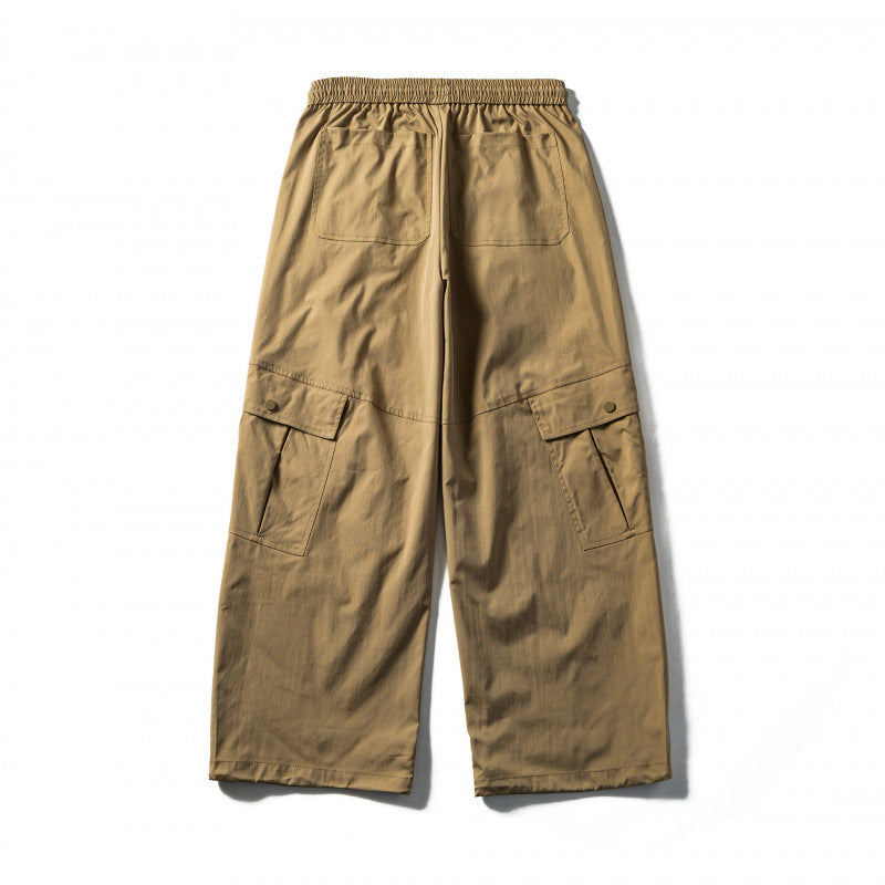 Men's Loose Cargo Pants with Elastic Waistband, Drawstring and Functional Side Pockets Fashion Glam