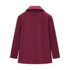 Women's Casual One-Button Blazer with Lapel Collar, Flap Pockets and Satin Lining Fashion Glam