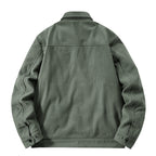 Men's textured corduroy overshirt with quilted lining and snap-button chest pockets Fashion Glam