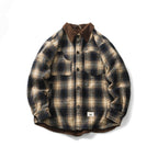 Unisex Checked Overshirt Jacket with Teddy Fleece Lining, Patch Chest Pockets and Shirt Collar Fashion Glam