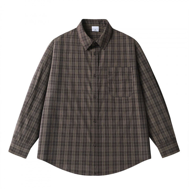 Unisex Lockered Boxy Check Overshirt made of lightweight cotton blend with back yoke and gathered detail Fashion Glam