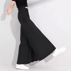 Women's High-Waisted Palazzo Jeans with Extra Wide Leg and Flowing Denim Fashion Glam
