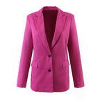 Women's Tailored Longline Blazer with Patch Pockets and Narrow Lapels Fashion Glam