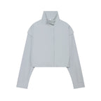 Women's short functional windbreaker with high standing collar and concealed zipper Fashion Glam