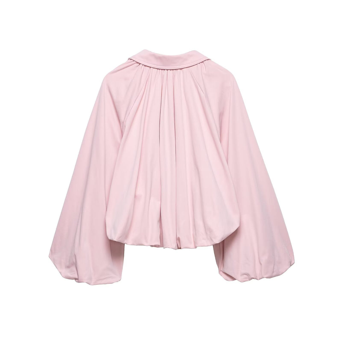 Women's Short Oversized Bomber Jacket with Voluminous Sleeves and Elastic Fashion Glam