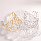 Women Open Bangle with Artfully Curved Design Fashion Glam