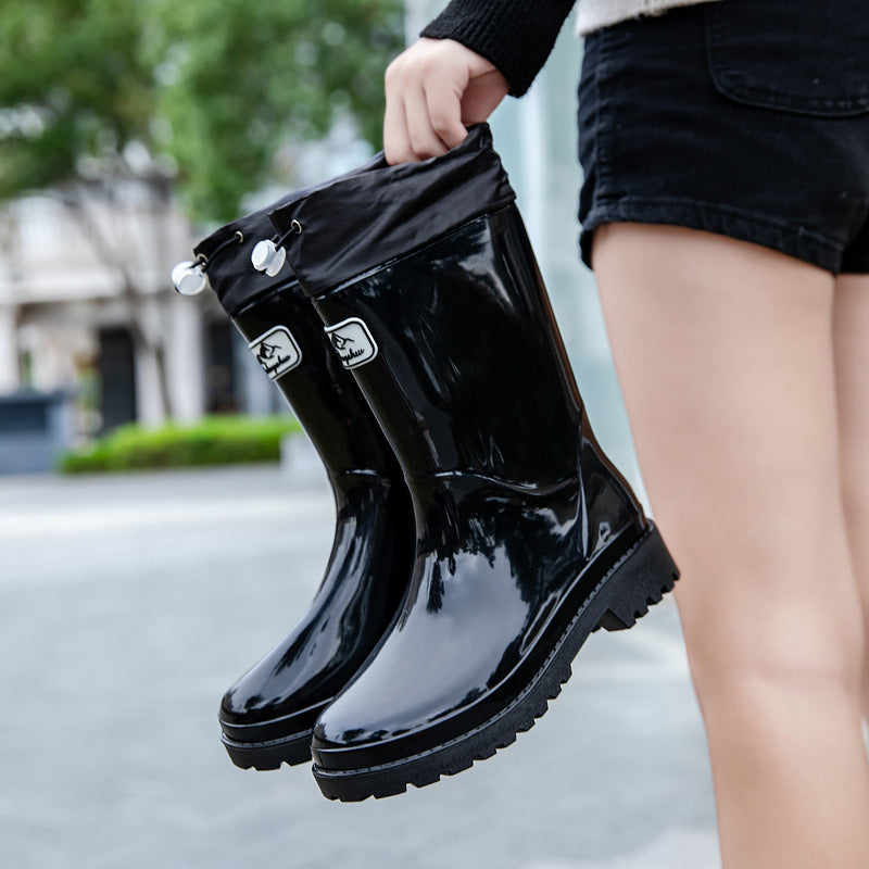 Women's high-quality and stylish rubber boots with adjustable lacing system Fashion Glam