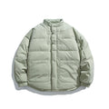 Unisex Boxy padded stand-up collar jacket with Chinese toggle closures and large front pockets Fashion Glam