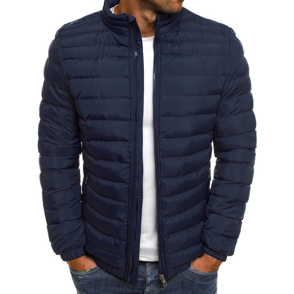 Men's lightweight quilted jacket with high collar and practical pockets Fashion Glam