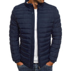 Men's lightweight quilted jacket with high collar and practical pockets Fashion Glam