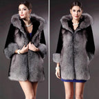 Ladies Hooded Short Coat with Full Fur Lining Fashion Glam
