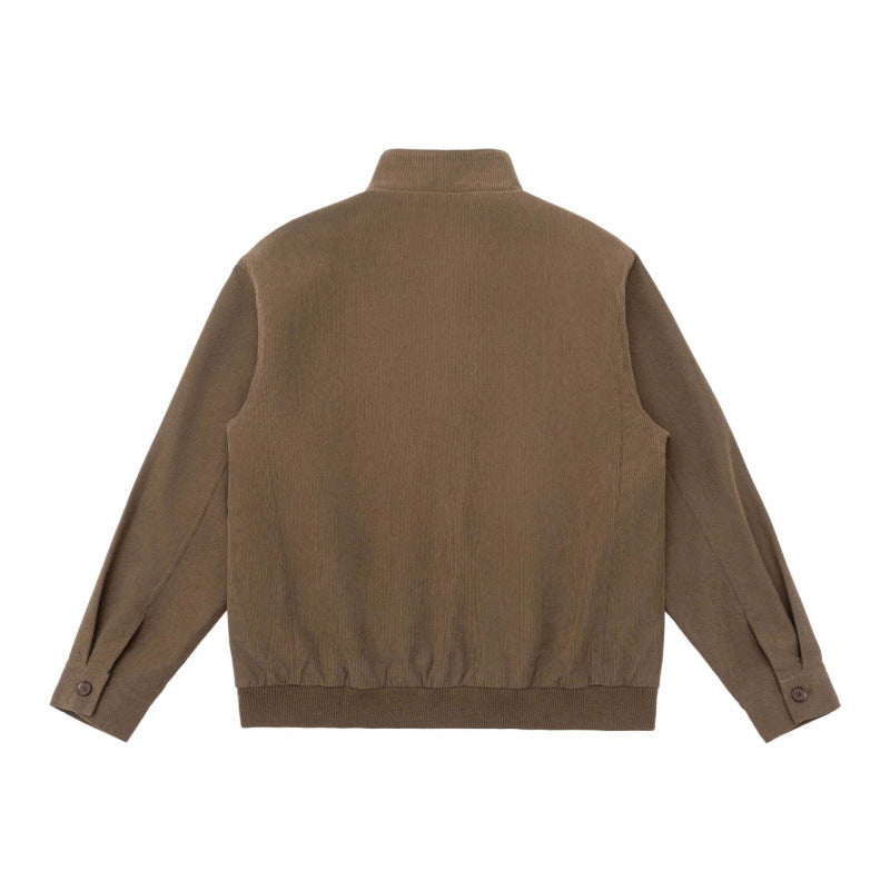 Men's Lightweight Blouson Jacket in Bomber Style with Stand-Up Collar and Concealed Zipper Fashion Glam