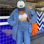 Women's Oversized Denim Shirt Jacket in Co-Ord Look with Loose Fit Fashion Glam