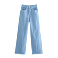 Women's high-waisted wide-cut jeans with wide leg, high waist and raw hem Fashion Glam