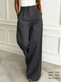 Women's Wide Trousers with Elegant Pleats Fashion Glam