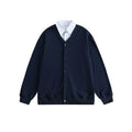 Men's oversized knit cardigan in sweatshirt style with V-neck and button placket Fashion Glam
