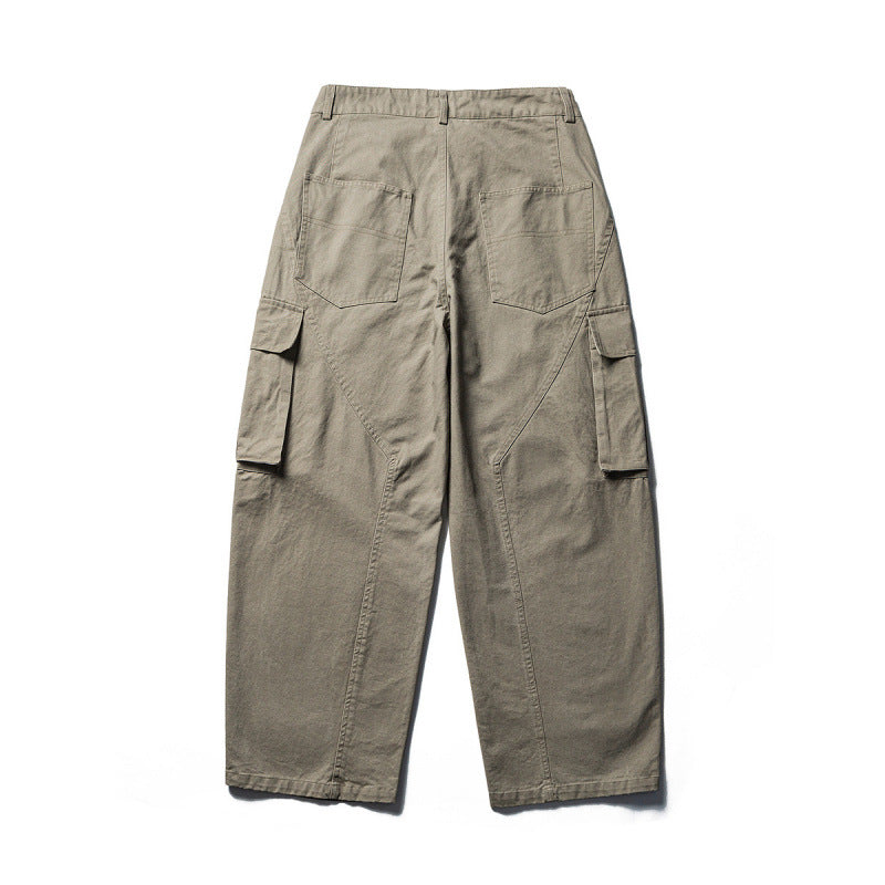 Men's Loose Cargo Pants made of Cotton Blend with Large Flap Pockets and Relaxed Fit Fashion Glam