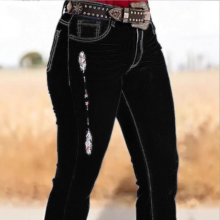Women's high-waisted bootcut jeans in Western style with sculpting fit Fashion Glam