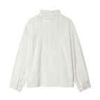 Ladies romantic Victorian lace blouse with stand-up collar and balloon sleeves Fashion Glam