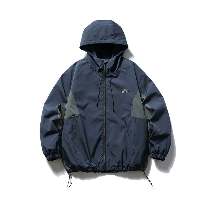 Unisex Technical Hooded Overjack in Boxy Cut with Drawstring Hem Fashion Glam