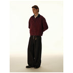 Men's Boxy Canvas Jacket with Cord Collar and Concealed Button Placket Fashion Glam