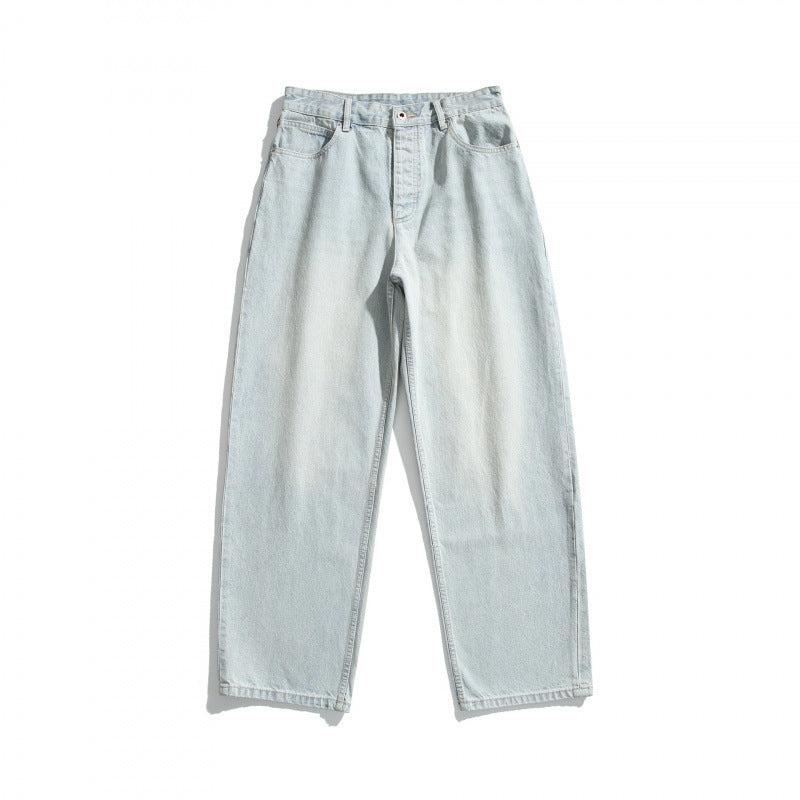 Women's Relaxed Fit Straight-Leg Denim Pants with High Waist and Soft Stonewash Details Fashion Glam