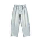 Women's Relaxed Fit Straight-Leg Denim Pants with High Waist and Soft Stonewash Details Fashion Glam