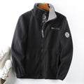 Men's fleece jacket with stand-up collar, full-length zipper, and teddy inner lining Fashion Glam