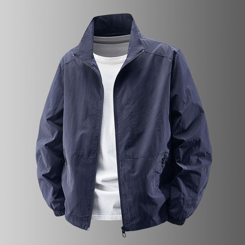 Men's Ultra-Lightweight Urban Windbreaker with Stand-Up Collar, Two-Way Zipper and Elastic Cuffs Fashion Glam