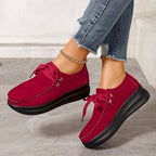 Women’s Platform Moccasins made of Suede with Padded Comfort Insole Fashion Glam