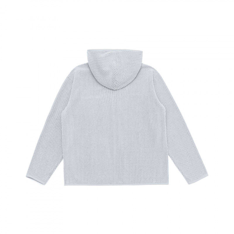 Unisex Hooded Fleece Jacket with Full Zip, Textured Knit and Chest Zip Pocket Fashion Glam