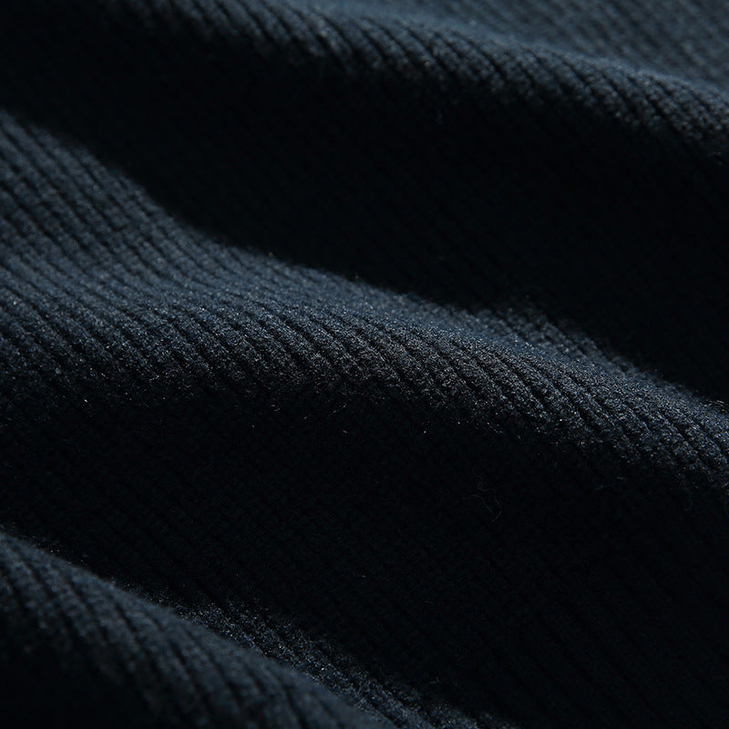 Unisex Oversize Knit Cardigan with Contrast Stripes, V-Neck and Patch Pockets Fashion Glam