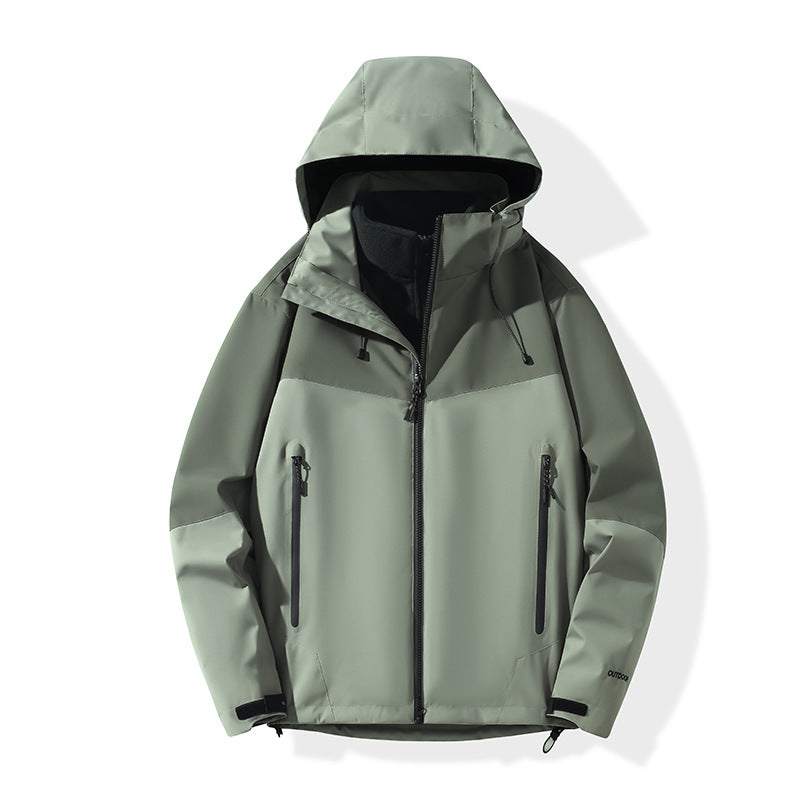 Men's softshell hybrid jacket with hood, taped zippers and adjustable hem Fashion Glam