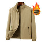 Men's lightweight windproof fleece jacket with stand-up collar and zip pockets Fashion Glam