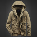 Men's Hooded Canvas Parka with Teddy Lining and Windproof Front Fashion Glam