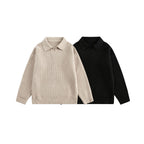 Unisex Wide-Cut Fine Knit Polo with Short Henley Closure and Kent Collar Fashion Glam