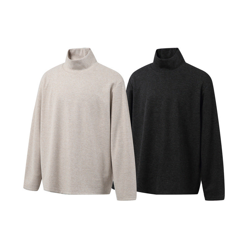 Unisex Boxy Fine Knit Pullover with Short Polo Collar and Straight Hem Fashion Glam