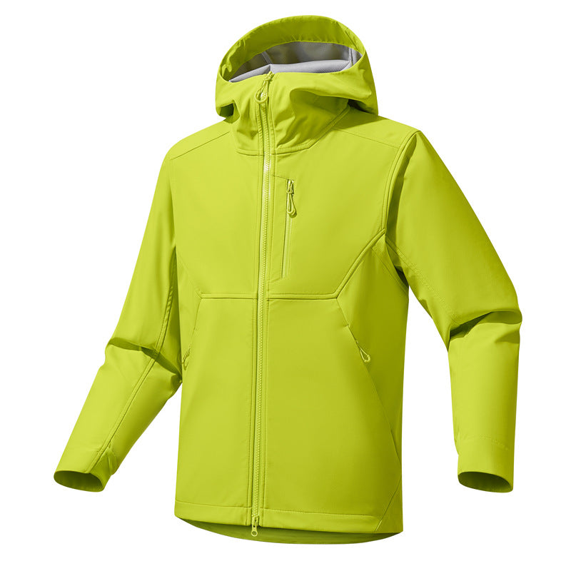 Men's Technical Softshell Hoodie Jacket with Hood, windproof membrane and ergonomic fit Fashion Glam