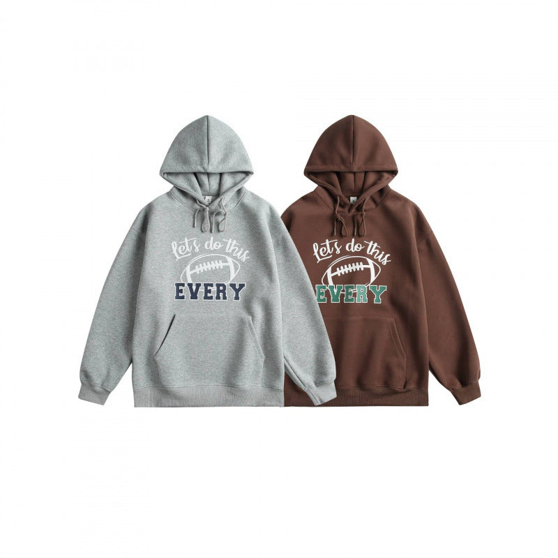 Unisex Oversized Hoodie with College Print and Kangaroo Pocket Fashion Glam