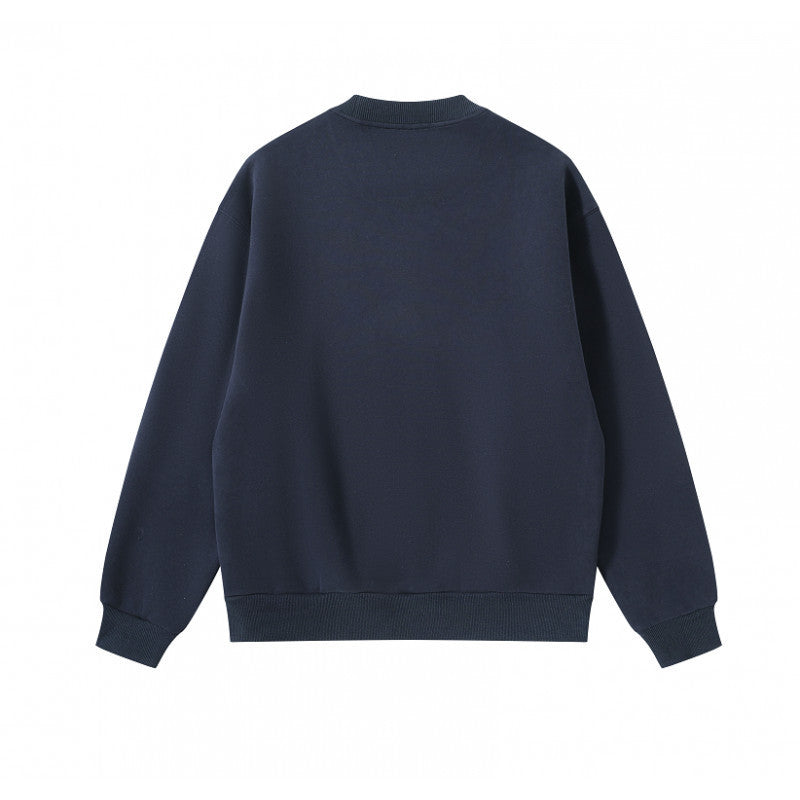 Unisex Oversize Sweatshirt with side snap button plackets, ribbed cuffs and round neck Fashion Glam