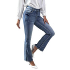 Women's slim bootcut jeans with a slight flare and sculpting stretch waistband Fashion Glam