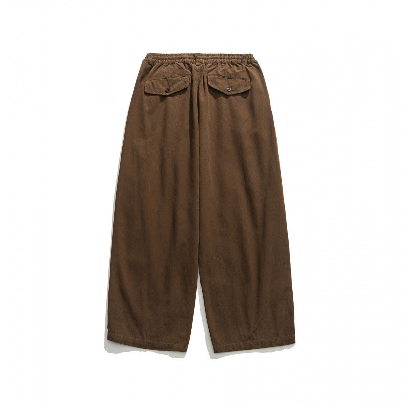 Unisex Wide Pleated Culotte Pants with Elastic Waistband, Deep Side Pockets and Casual 3/4 Length Fashion Glam