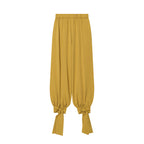 Women’s harem pants with high waistband, pleated folds and knotted cuffs Fashion Glam