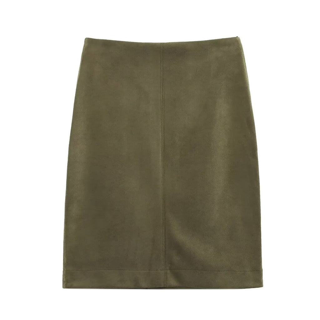Women's Oversized Suede Blouson with Cropped Hem and Epaulettes Fashion Glam