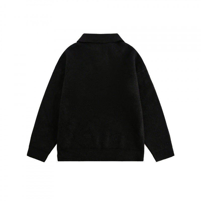 Unisex Wide-Cut Fine Knit Polo with Short Henley Closure and Kent Collar Fashion Glam