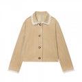 Women's Cropped Velvet Jacket with Lace Collar and Lace Cuffs Fashion Glam