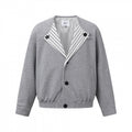 Men's short jacket without collar with striped inner lining and elastic hem Fashion Glam