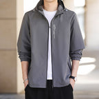 Men's Ultralight Hooded Shell Jacket in Urban Minimal Style with Windproof Membrane and Zipper Pockets Fashion Glam